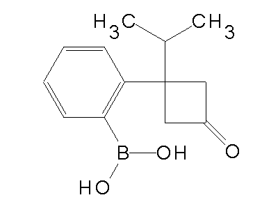 Chemical structure of [2-(3-oxo-1-propan-2-ylcyclobutyl)phenyl]boronic acid