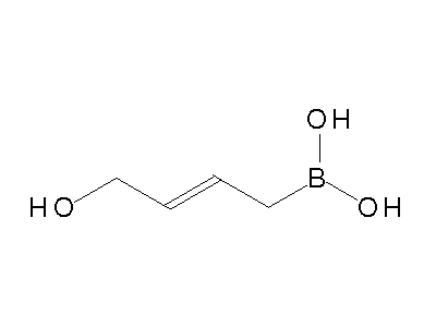 Chemical structure of (E)-4-hydroxybut-2-enylboronic acid
