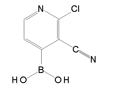 Chemical structure of 2-chloro-3-cyanopyridin-4-ylboronic acid