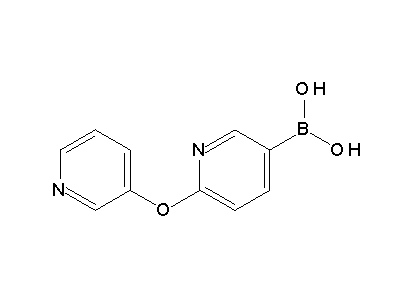 Chemical structure of 6-(pyridin-3-yloxy)pyridin-3-yl boronic acid