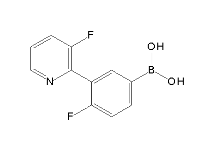Chemical structure of 4-fluoro-3-(3-fluoropyridin-2-yl)phenylboronic acid