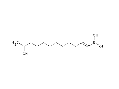 Chemical structure of (E)-11-hydroxydodec-1-enylboronic acid