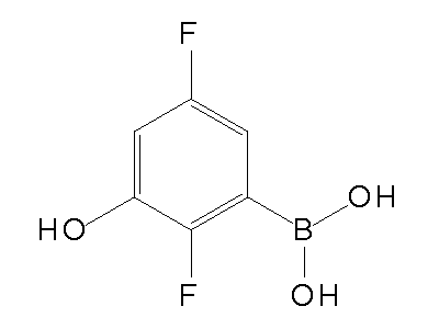 Chemical structure of 2,5-difluoro-3-hydroxyphenylboronic acid