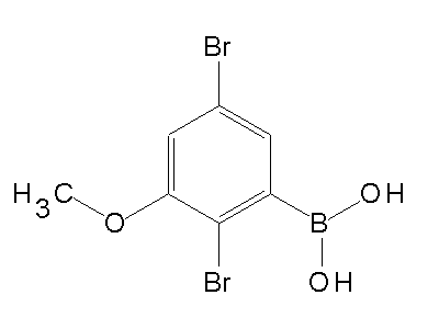 Chemical structure of 2,5-dibromo-3-methoxyphenylboronic acid