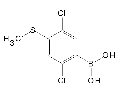 Chemical structure of 2,5-dichloro-4-(methylthio)phenylboronic acid