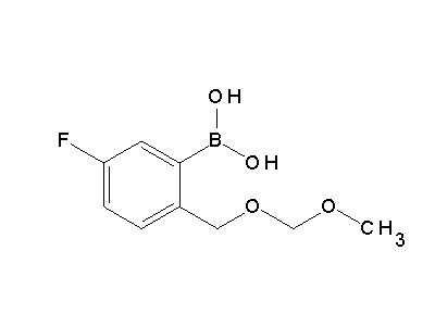Chemical structure of 5-fluoro-2-((methoxymethoxy)methyl)phenylboronic acid