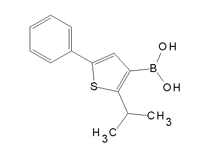 Chemical structure of (5-phenyl-2-propan-2-ylthiophen-3-yl)boronic acid