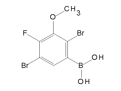 Chemical structure of 2,5-dibromo-4-fluoro-3-methoxyphenylboronic acid