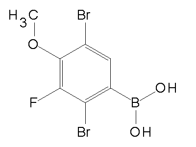 Chemical structure of 2,5-dibromo-3-fluoro-4-methoxyphenylboronic acid