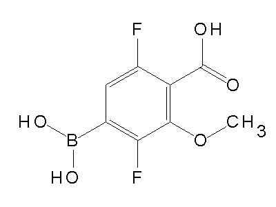 Chemical structure of 4-carboxy-2,5-difluoro-3-methoxyphenylboronic acid