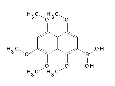 Chemical structure of (1,4,5,7,8-pentamethoxynaphthalen-2-yl)boronic acid