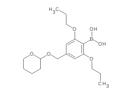 Chemical structure of [4-(oxan-2-yloxymethyl)-2,6-dipropoxyphenyl]boronic acid