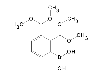 Chemical structure of 2,3-bis(dimethoxymethyl)phenylboronic acid