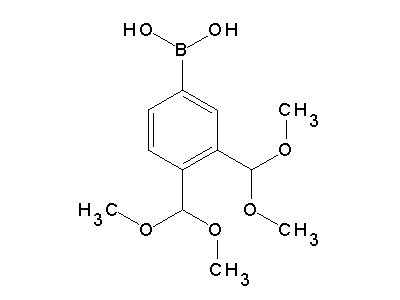 Chemical structure of [3,4-bis(dimethoxymethyl)phenyl]boronic acid