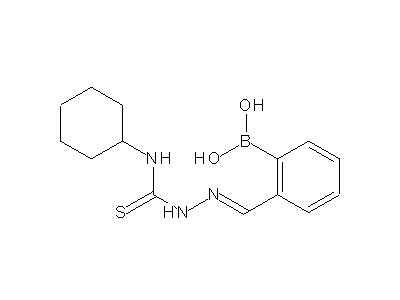 Chemical structure of 2-(4-cyclohexylthiosemicarbazono)methylbenzeneboronic acid