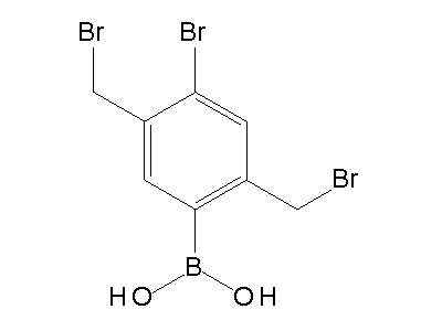 Chemical structure of 4-bromo-2,5-bis(bromomethyl)phenylboronic acid