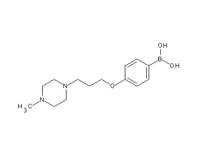 Chemical structure of 4-[3-(4-methylpiperazin-1-yl)-propoxy]phenylboronic acid