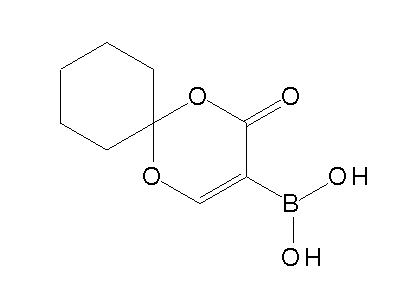 Chemical structure of (2-oxo-1,5-dioxaspiro[5.5]undec-3-en-3-yl)boronic acid
