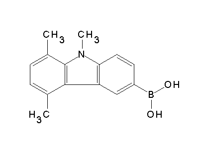 Chemical structure of 5,8,9-trimethyl-9H-carbazole-3-boronic acid