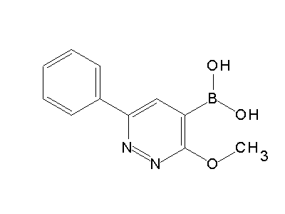 Chemical structure of 3-methoxy-6-phenyl-4-pyridazinylboronic acid