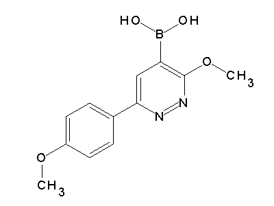 Chemical structure of 3-methoxy-6-(4-methoxyphenyl)-4-pyridazinylboronic acid