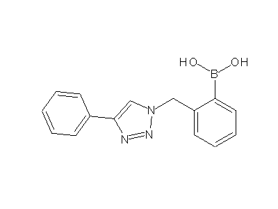 Chemical structure of 2-((4-phenyl-1H-1,2,3-triazol-1-yl)methyl)phenylboronic acid