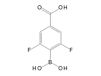 Chemical structure of 2,6-difluoro-4-carboxylphenylboronic acid
