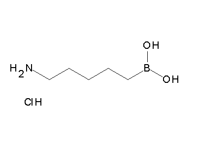 Chemical structure of 5-aminopentylboronic acid hydrochloride