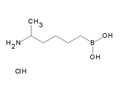 Chemical structure of 5-aminohexylboronic acid hydrochloride