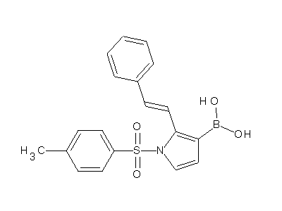 Chemical structure of 3-styryl-1-tosylpyrrole boronic acid