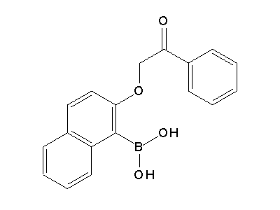 Chemical structure of (2-phenacyloxynaphthalen-1-yl)boronic acid