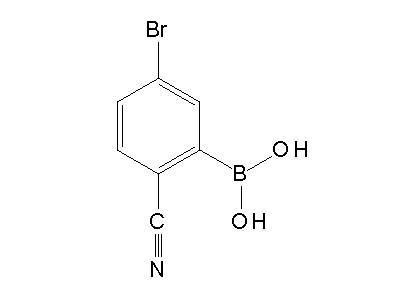 Chemical structure of 5-bromo-2-cyanophenylboronic acid