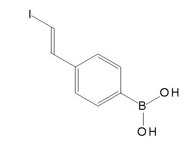 Chemical structure of (E)-4-(2-iodovinyl)phenylboronic acid