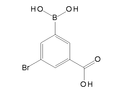 Chemical structure of 3-bromo-5-carboxyphenylboronic acid