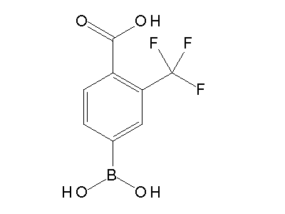 Chemical structure of 4-carboxy-3-(trifluoromethyl)phenylboronic acid