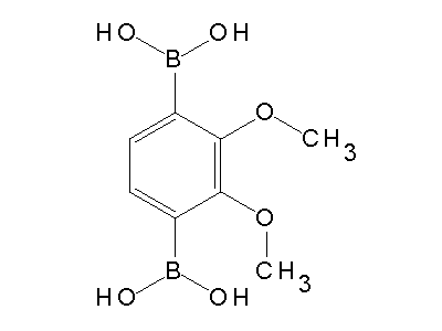 Chemical structure of 2,3-dimethoxy-1,4-phenylenediboronic acid