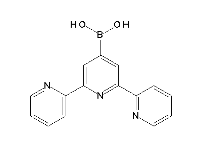 Chemical structure of 2,6-di(pyridin-2-yl)pyridin-4-yl-4-boronic acid