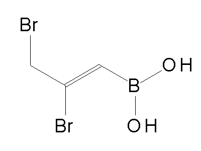 Chemical structure of [(Z)-2,3-dibromoprop-1-enyl]boronic acid