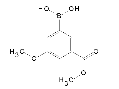 Chemical structure of 3-methoxy-5-(methoxycarbonyl)phenylboronic acid