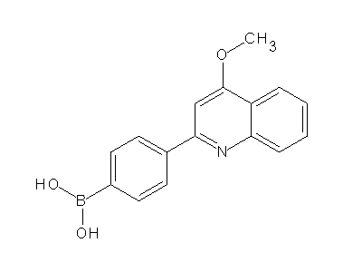 Chemical structure of 4-(4-methoxyquinolin-2-yl)phenylboronic acid