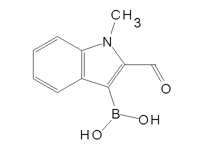 Chemical structure of (2-formyl-1-methyl-1H-indol-3-yl)boronic acid