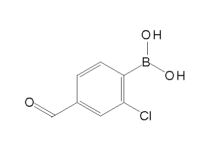 Chemical structure of 2-chloro-4-formylphenylboronic acid