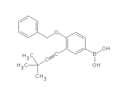 Chemical structure of 4-benzyloxy-3-(3,3-dimethyl-1-butynyl)phenylboronic acid