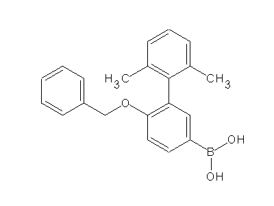 Chemical structure of 4-benzyloxy-3-(2,6-dimethylphenyl)phenylboronic acid