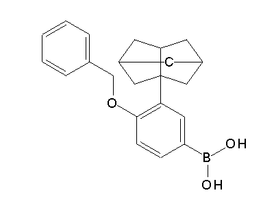 Chemical structure of 4-benzyloxy-3-(1-noradamantyl)phenylboronic acid