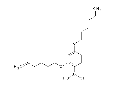 Chemical structure of 2,4-bis(hex-5-enyloxy)phenylboronic acid