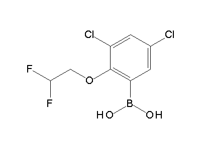 Chemical structure of 3,5-dichloro-2-(2,2-difluoroethoxy)phenylboronic acid