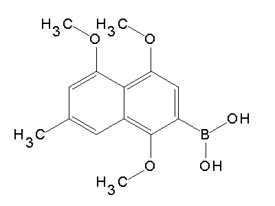 Chemical structure of 1,4,5-trimethoxy-7-methylnaphthalen-2-ylboronic acid