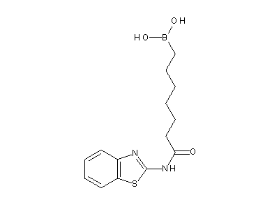 Chemical structure of 7-(benzothiazol-2-yl)amino-7-oxoheptylboronic acid