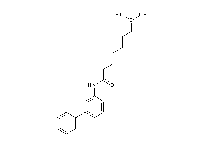 Chemical structure of 7-(biphenyl-3-yl)amino-7-oxoheptylboronic acid
